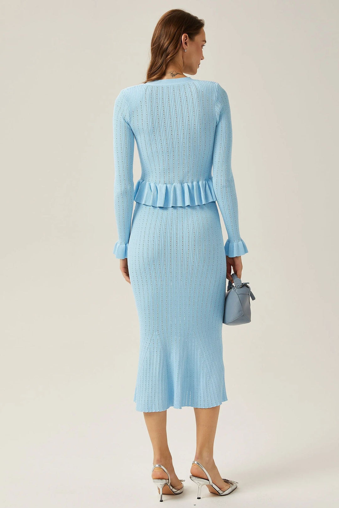 Miriam V Yaka Kloş Triko Etek Takım