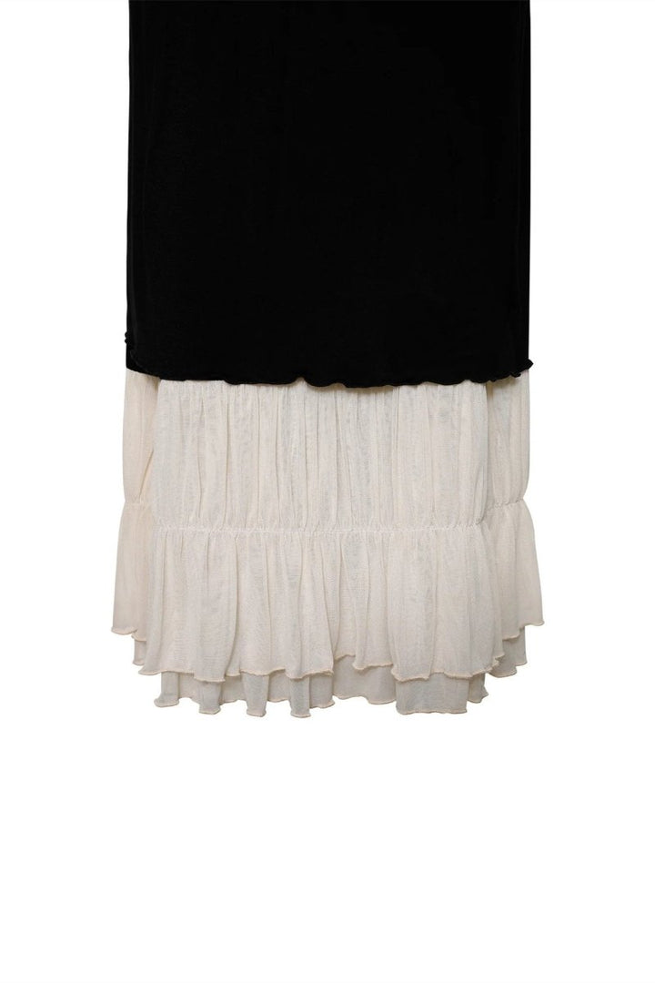 Irene V Yaka Dantelli Maxi Elbise