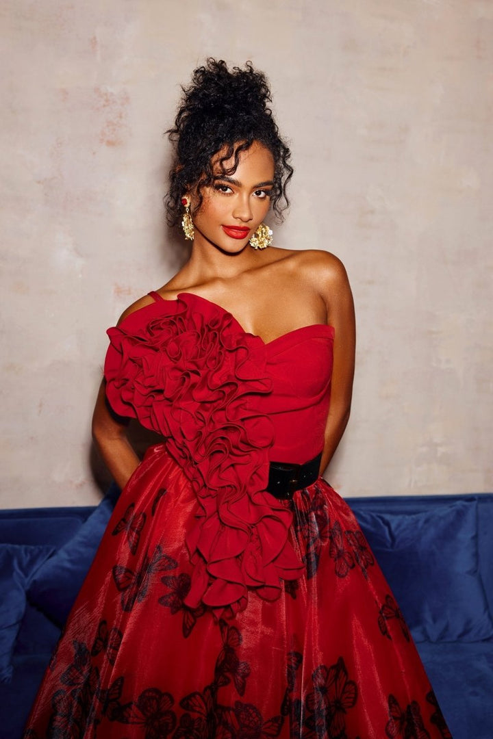 Ivy Fırfırlı Tek Omuz Korse Üst