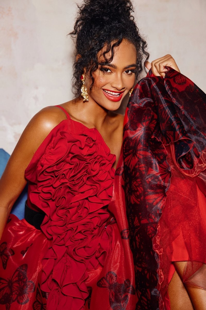 Ivy Fırfırlı Tek Omuz Korse Üst