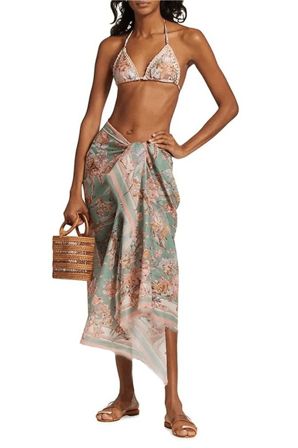 Izabella Baskılı Üçlü Bikini Takımı