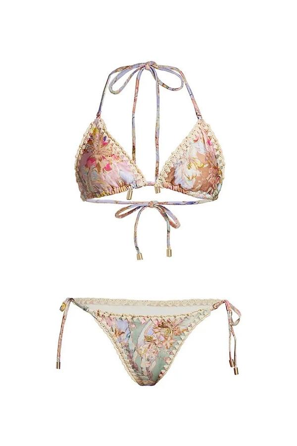 Izabella Baskılı Üçlü Bikini Takımı