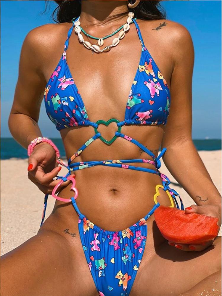 Jamie Baskılı Kalpli Bikini