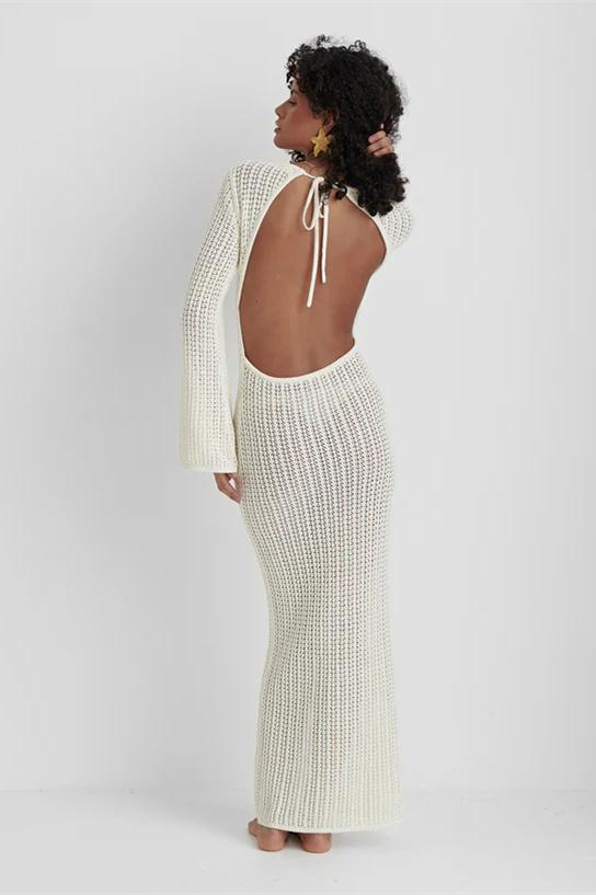 Jane Çiçek Desenli Uzun Triko Elbise