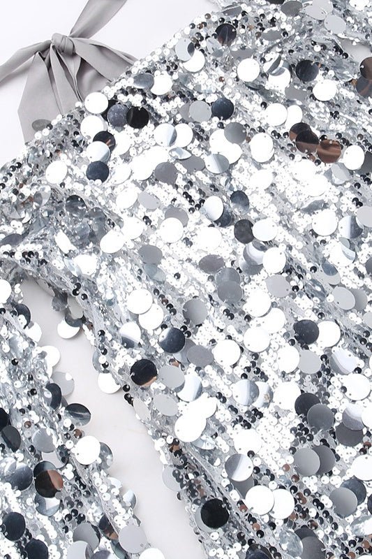 Jane Payetler Sırtı Açık Mini Elbise