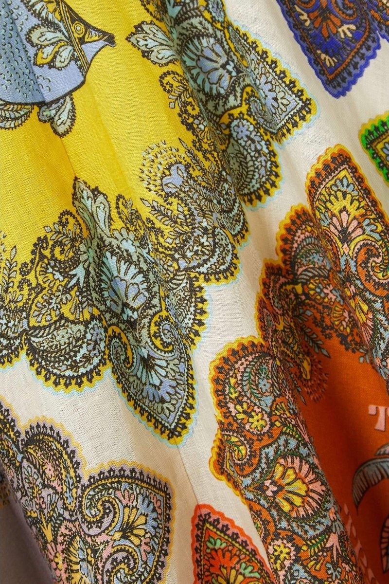 Janice Baskılı Boyundan Bağlı Uzun Elbise