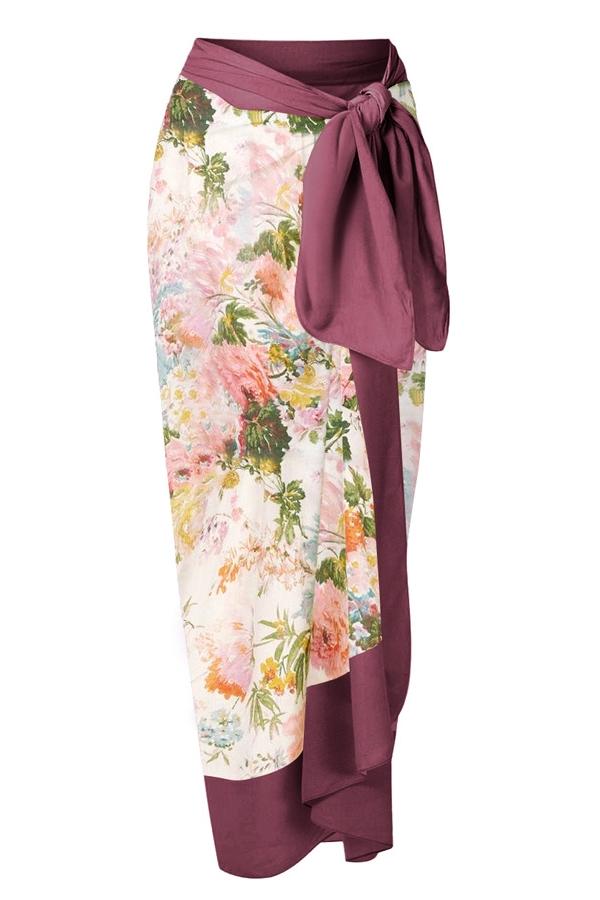 Jean Baskılı Fırfırlı Twp Parçalı Yüzme Takımı