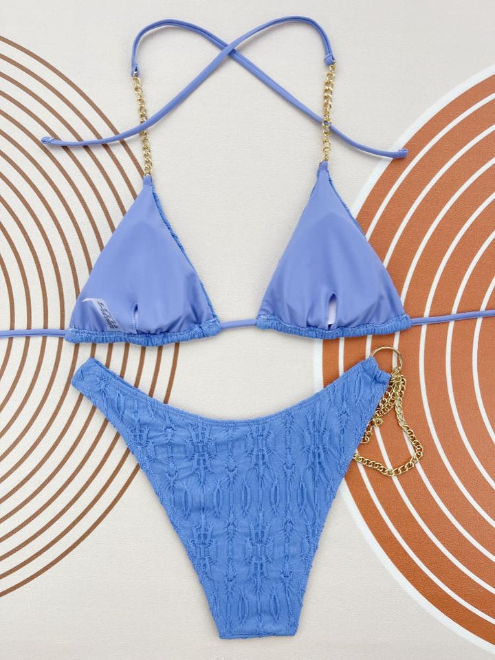 Jessie Plisse Metal Zincirli Bikini