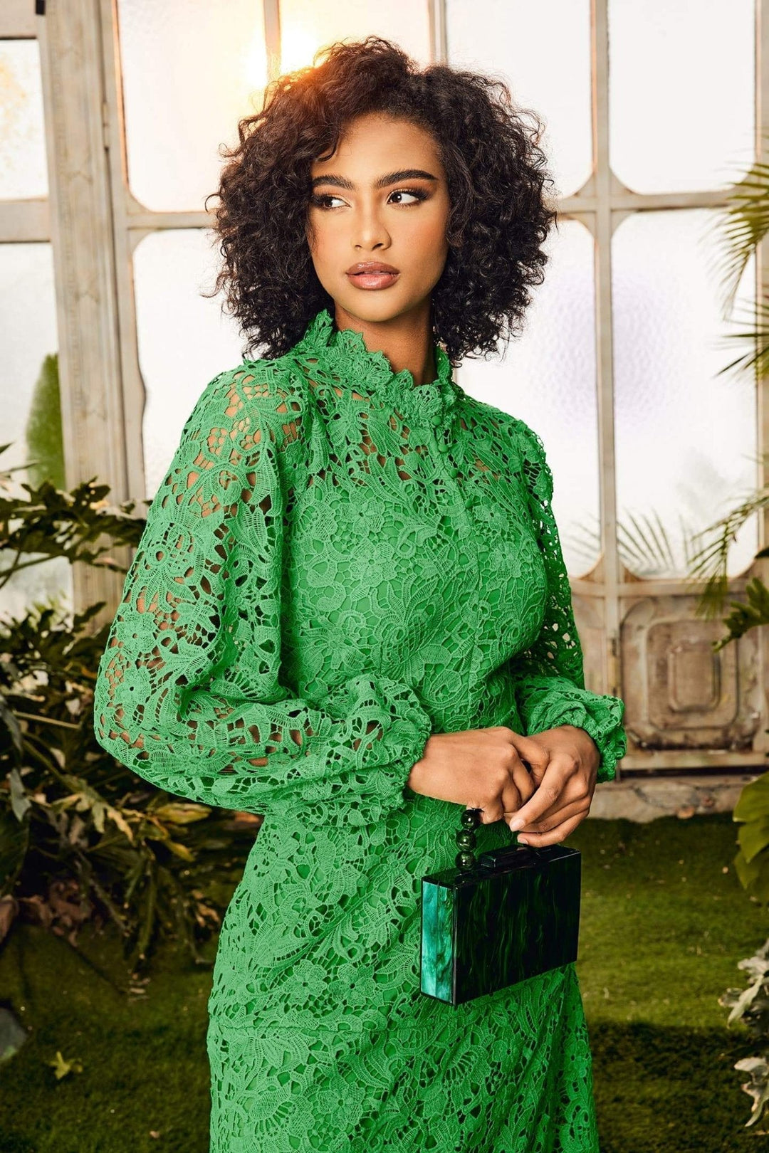 Joa İşlemeli Dantel Kesimli Flare Maxi Elbise