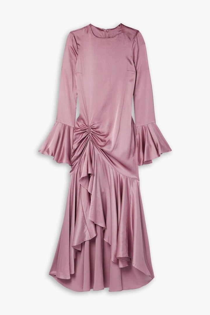 Jodie Büzgülü Flare Midi Elbise