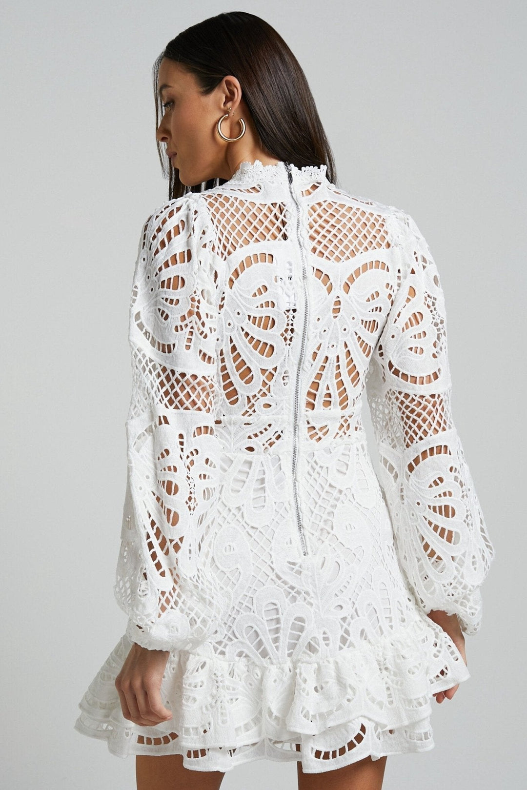 Jodie Dantel Fırfırlı Katlı Mini Elbise