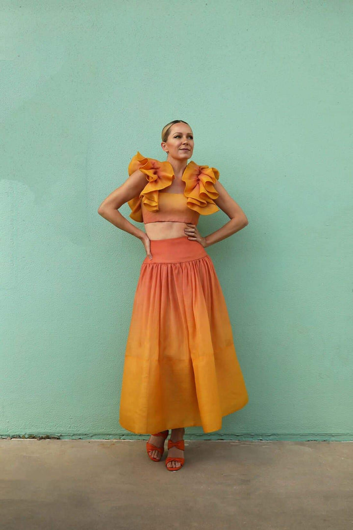 Hannah Fırfırlı Korse Degrade Set