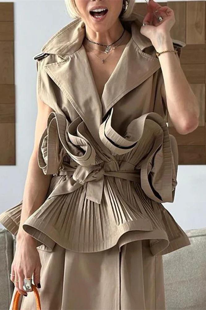 Suzanne Yaka Yaka Fırfırlı Polyester Üst