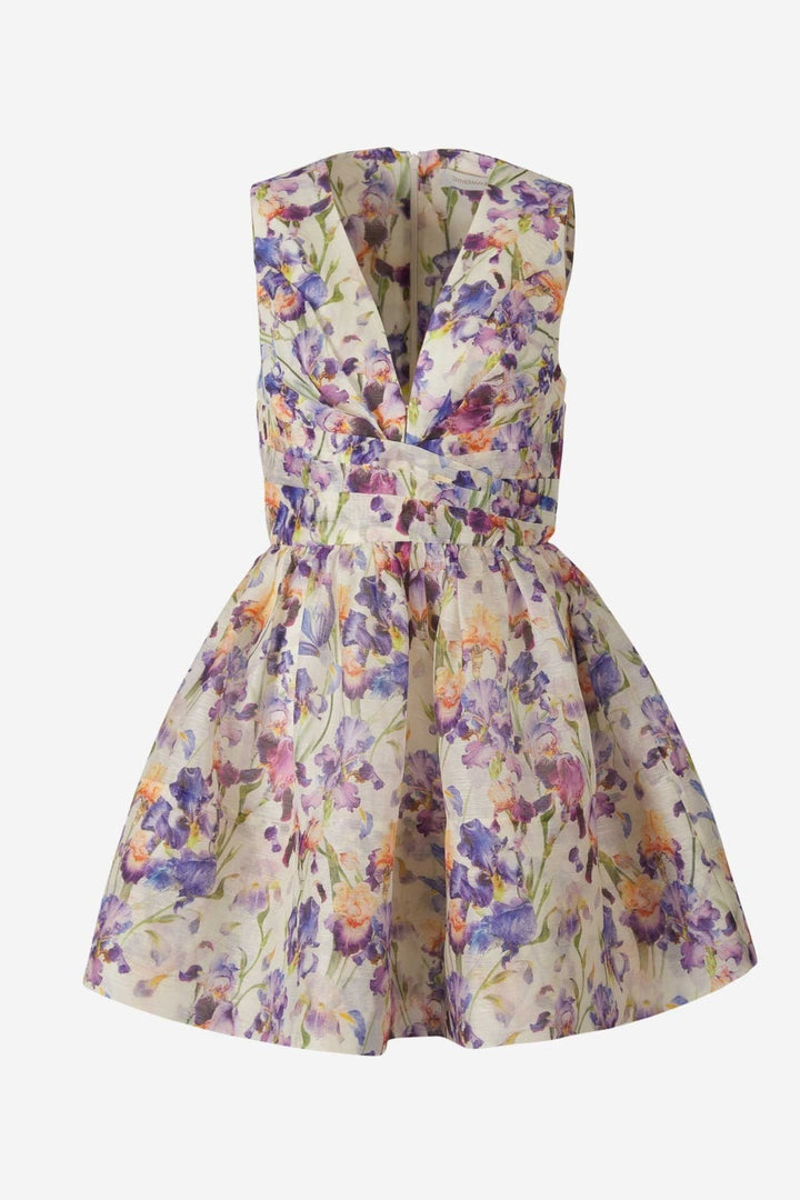 Elsie Baskılı V Yaka Mini Elbise