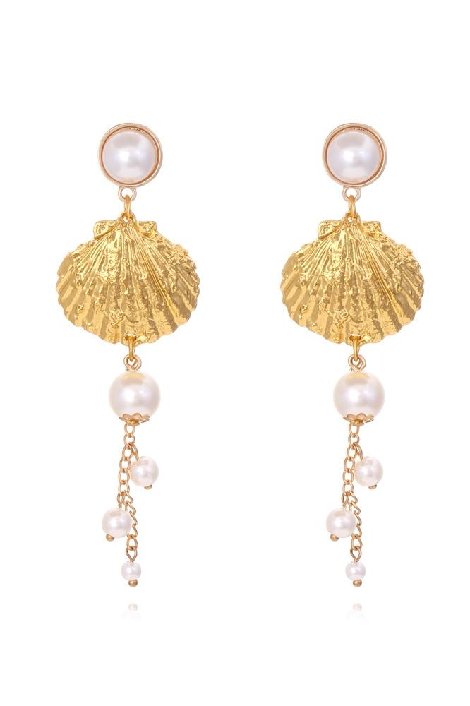 Deniz Kabuğu İnci Püskül Küpe