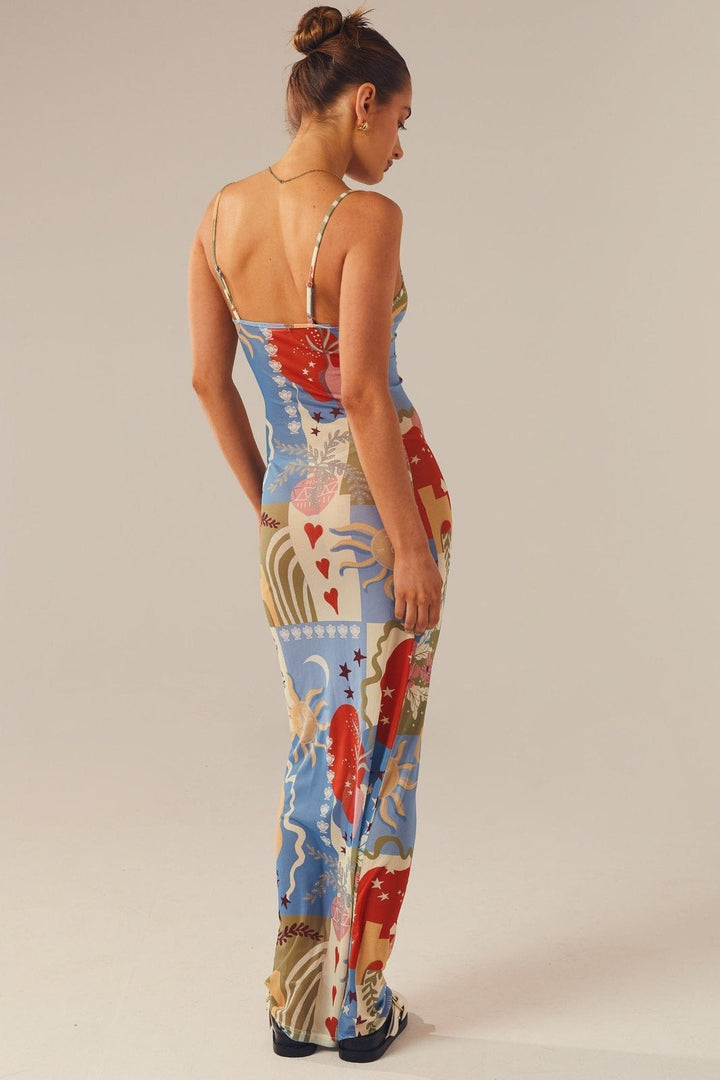 Heloise Baskılı Maxi Slip Elbise