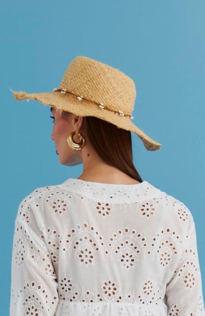 Phhyllis Şeritli Hasır Şapka