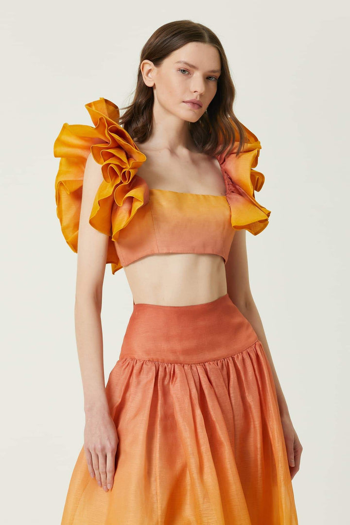 Hannah Fırfırlı Korse Degrade Set