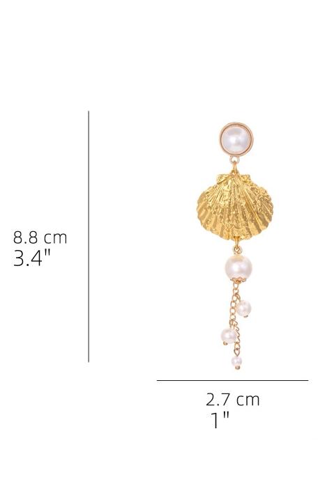 Deniz Kabuğu İnci Püskül Küpe