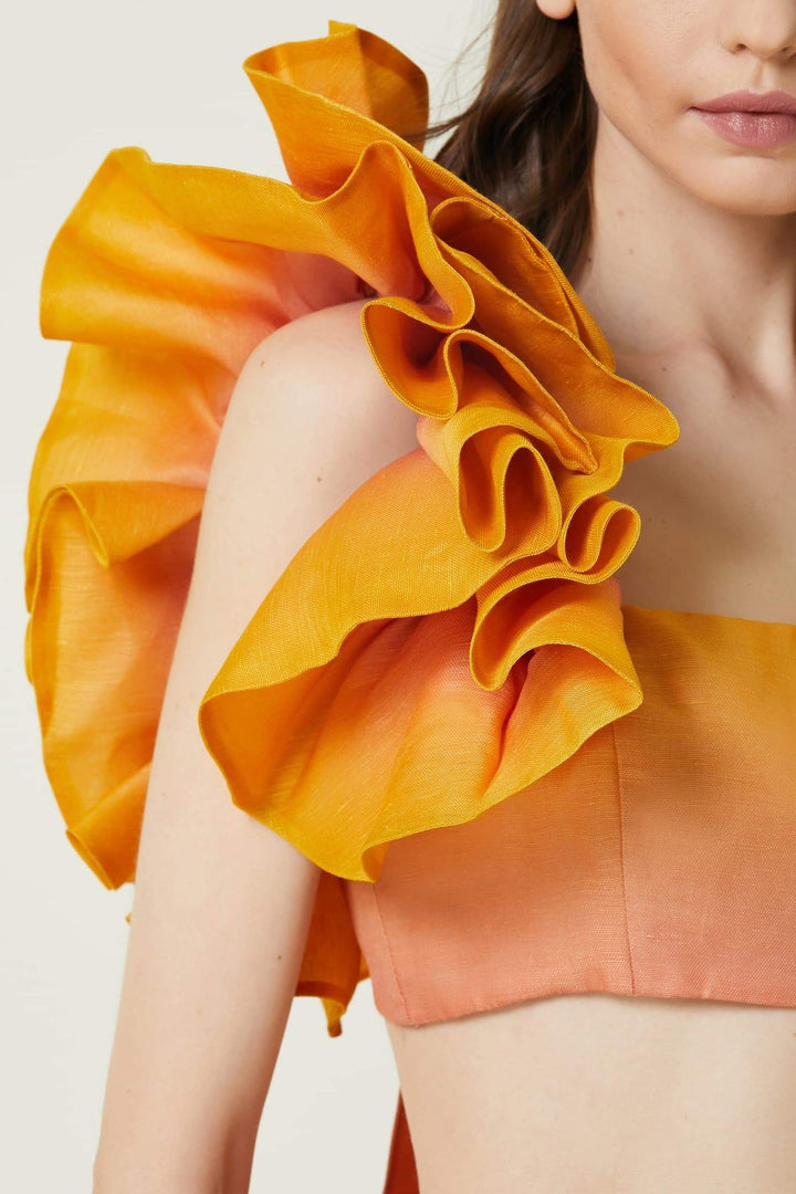 Hannah Fırfırlı Korse Degrade Set