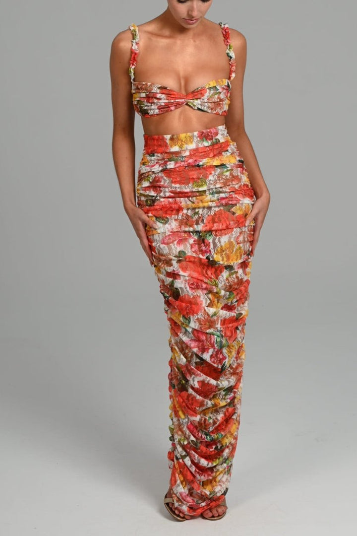 Judith Baskılı Fırfırlı Dantel Set