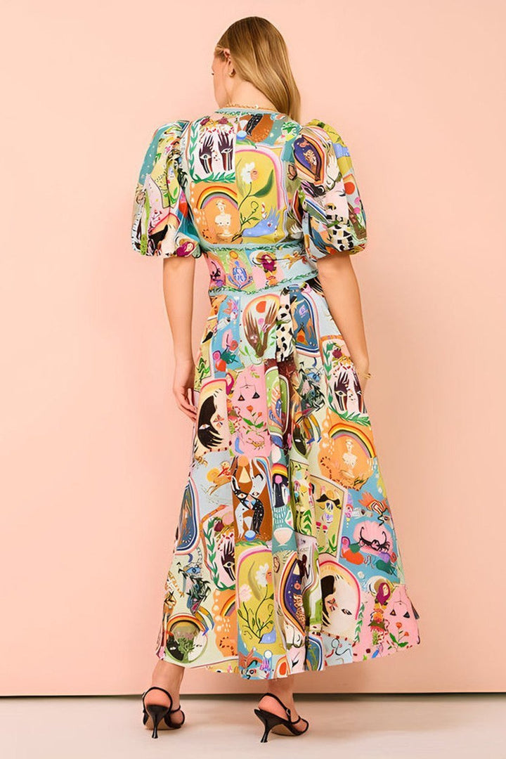 Juliana V Yaka Puf Kol Midi Elbise