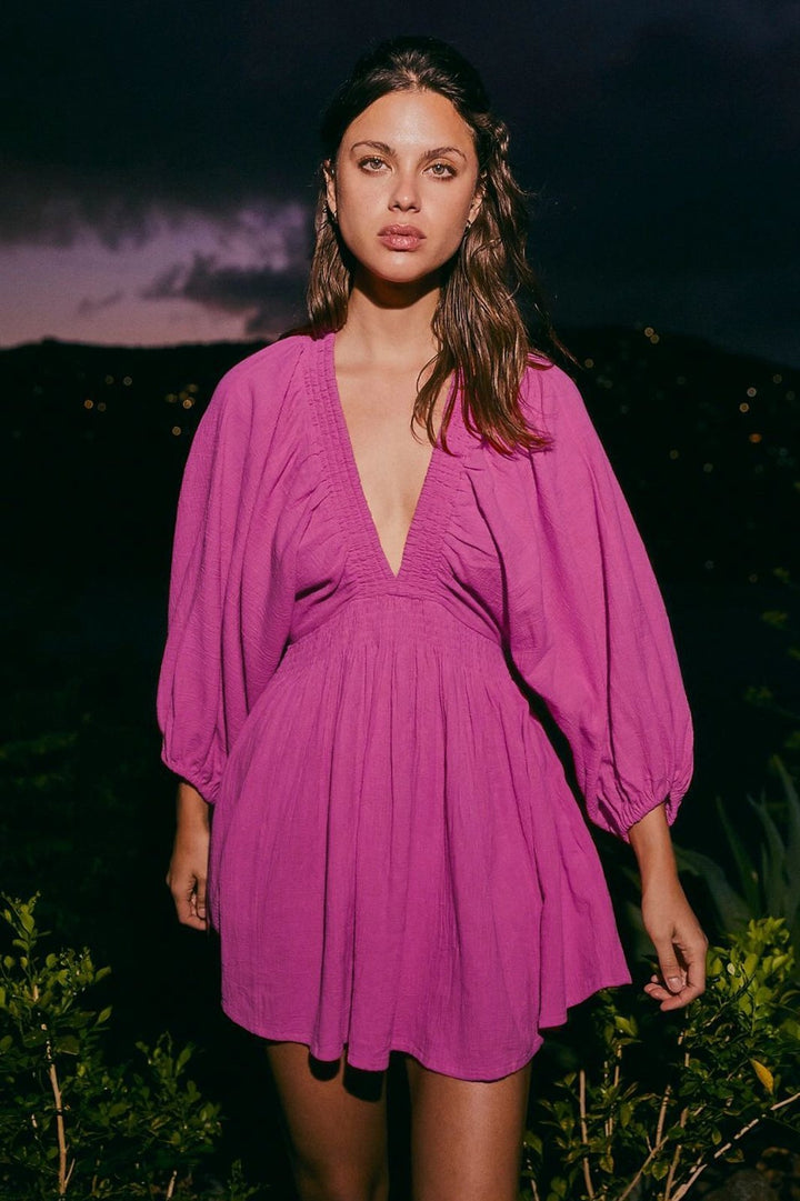 Julie V Yaka Flare Mini Elbise