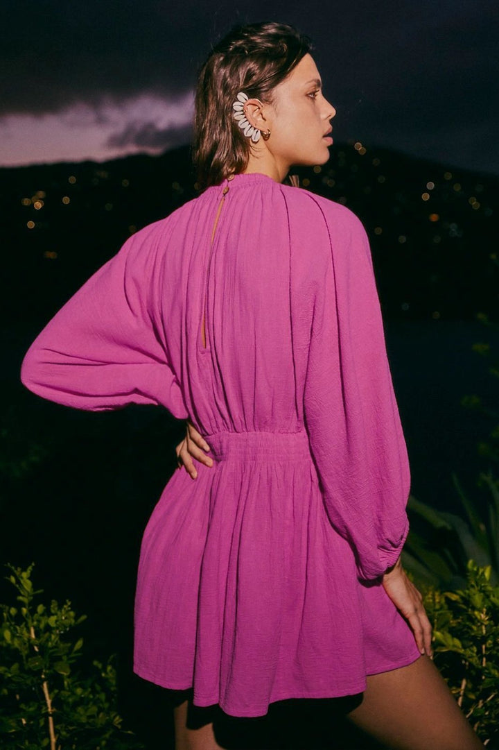 Julie V Yaka Flare Mini Elbise