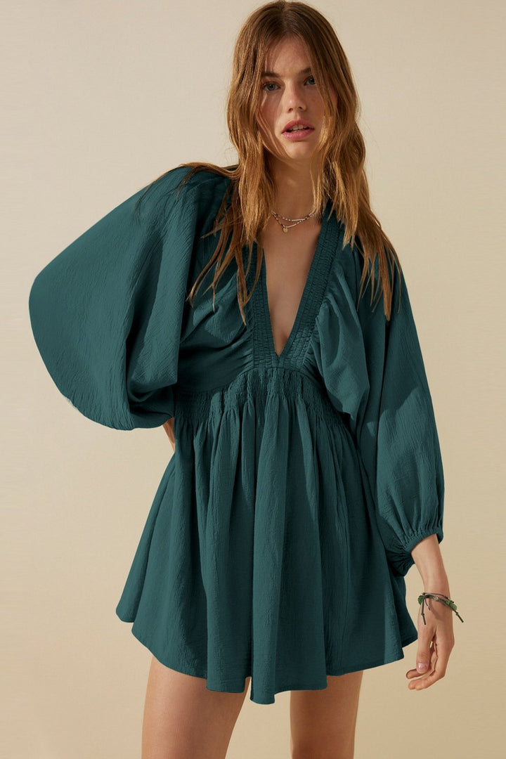 Julie V Yaka Flare Mini Elbise