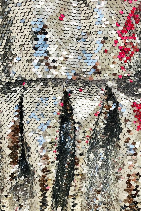 Kristin Fırfırlı Payetler Mini Elbise