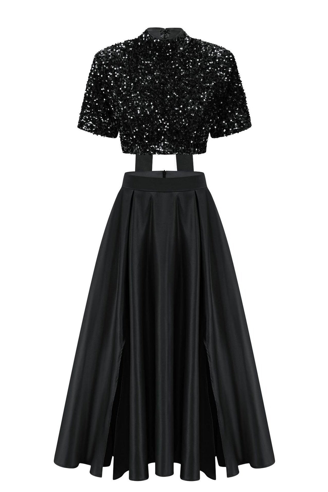 Leia Papyonlu Payet Yırtmaçlı Takım