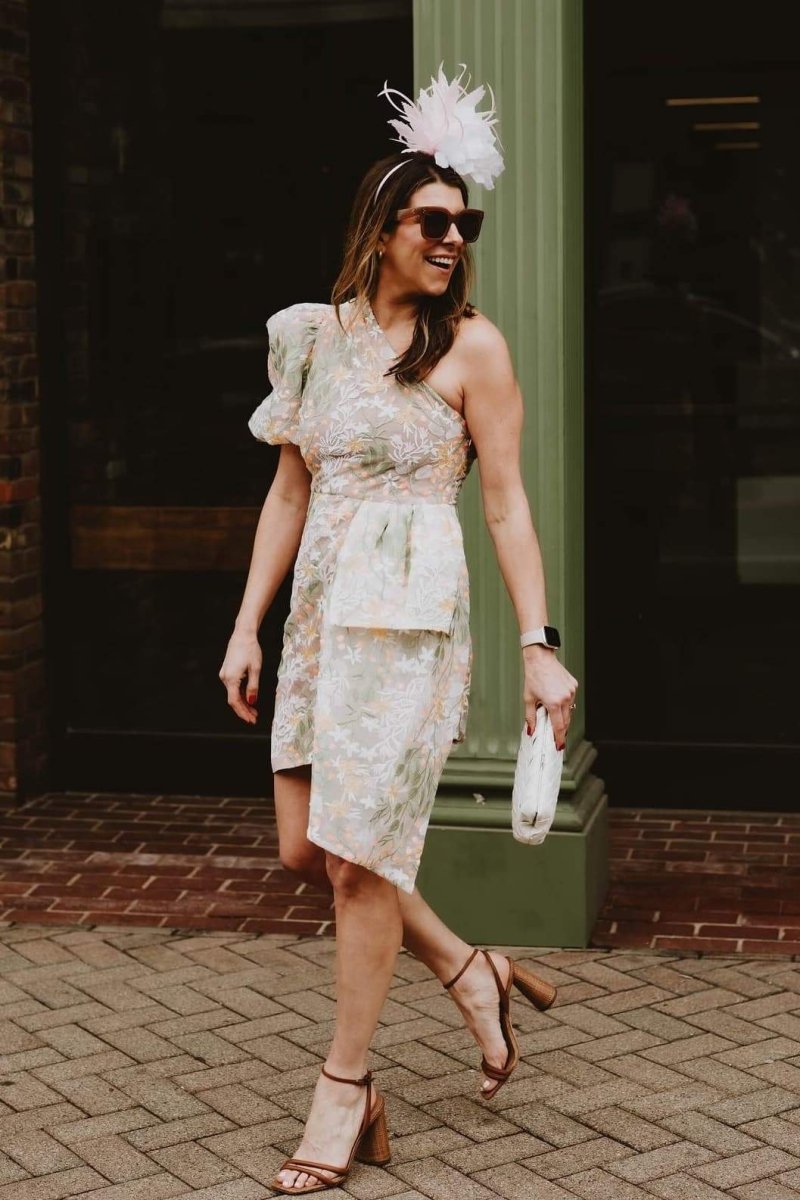 Leona Tek Omuz Puf Kol Mini Elbise