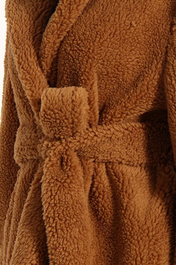 Letitia Kuşaklı Püsküllü Vegan Kürk Palto