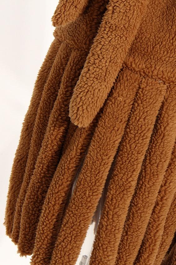 Letitia Kuşaklı Püsküllü Vegan Kürk Palto