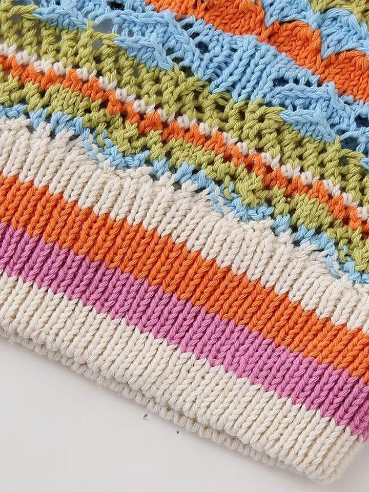 Livia Çizgili Boyundan Bağlamalı Triko Üst