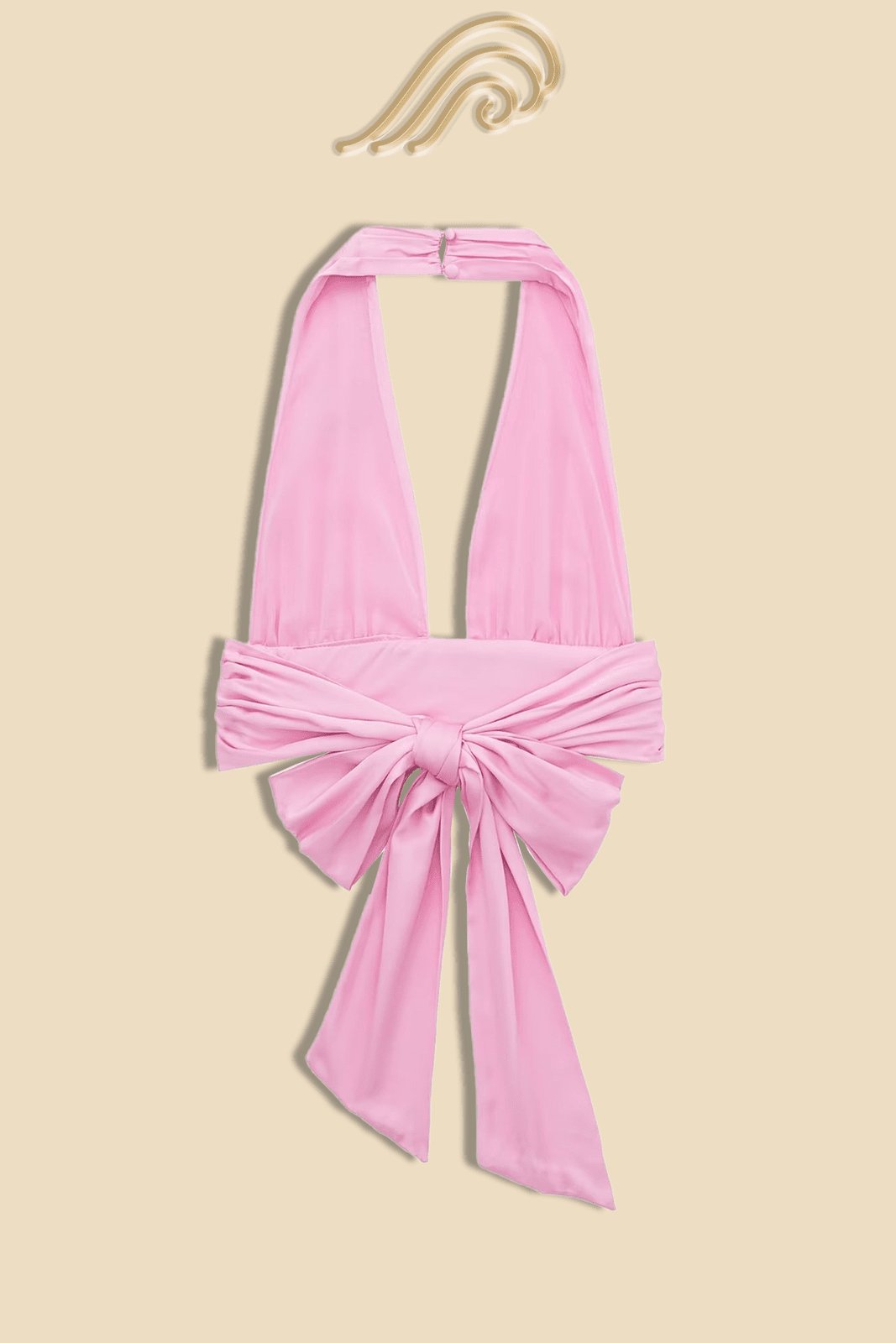 Liz Papyonlu Sırtı Açık Boyundan Bağlamalı Üst