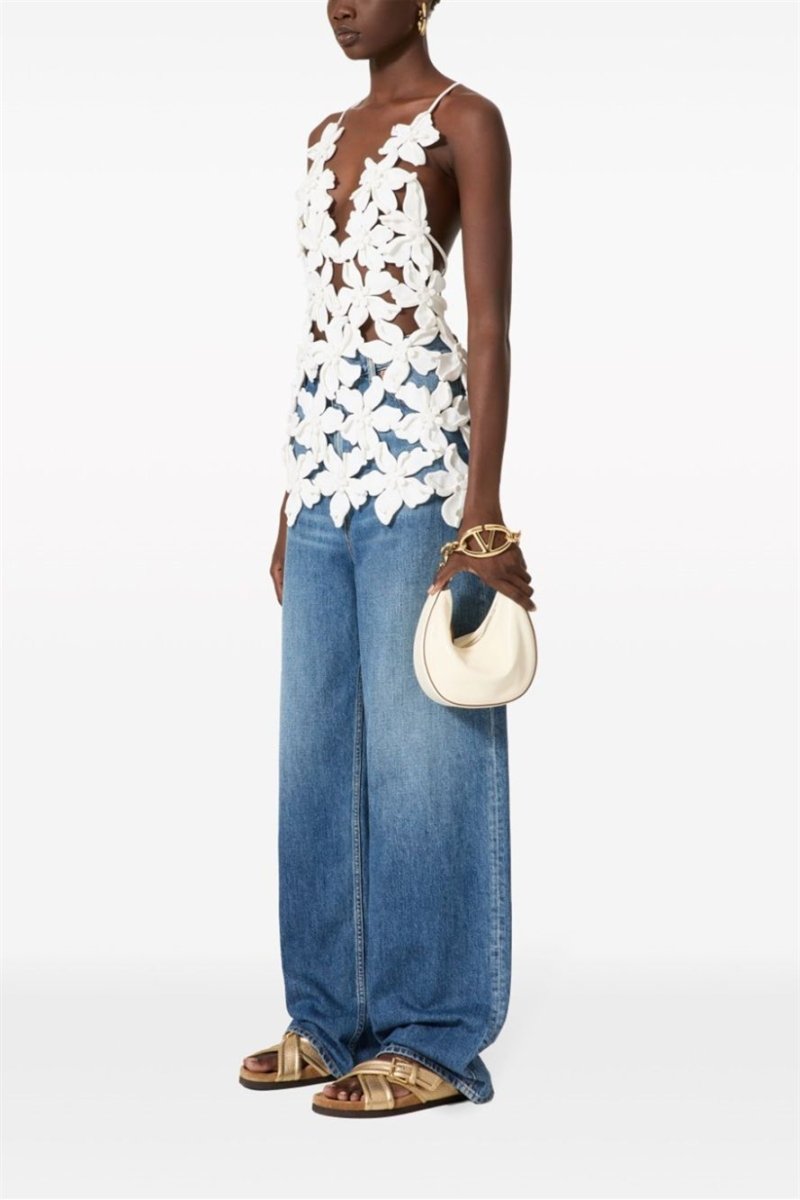 Lorraine Çiçek Aplikeli V Yaka Üst