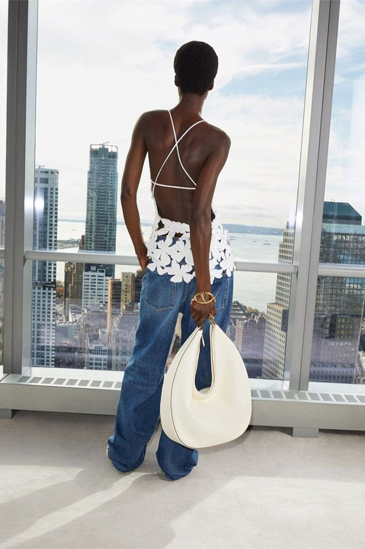 Lorraine Çiçek Aplikeli V Yaka Üst