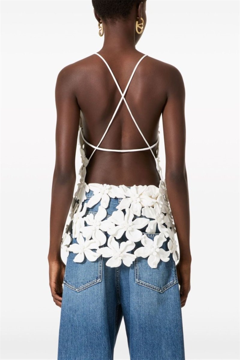 Lorraine Çiçek Aplikeli V Yaka Üst