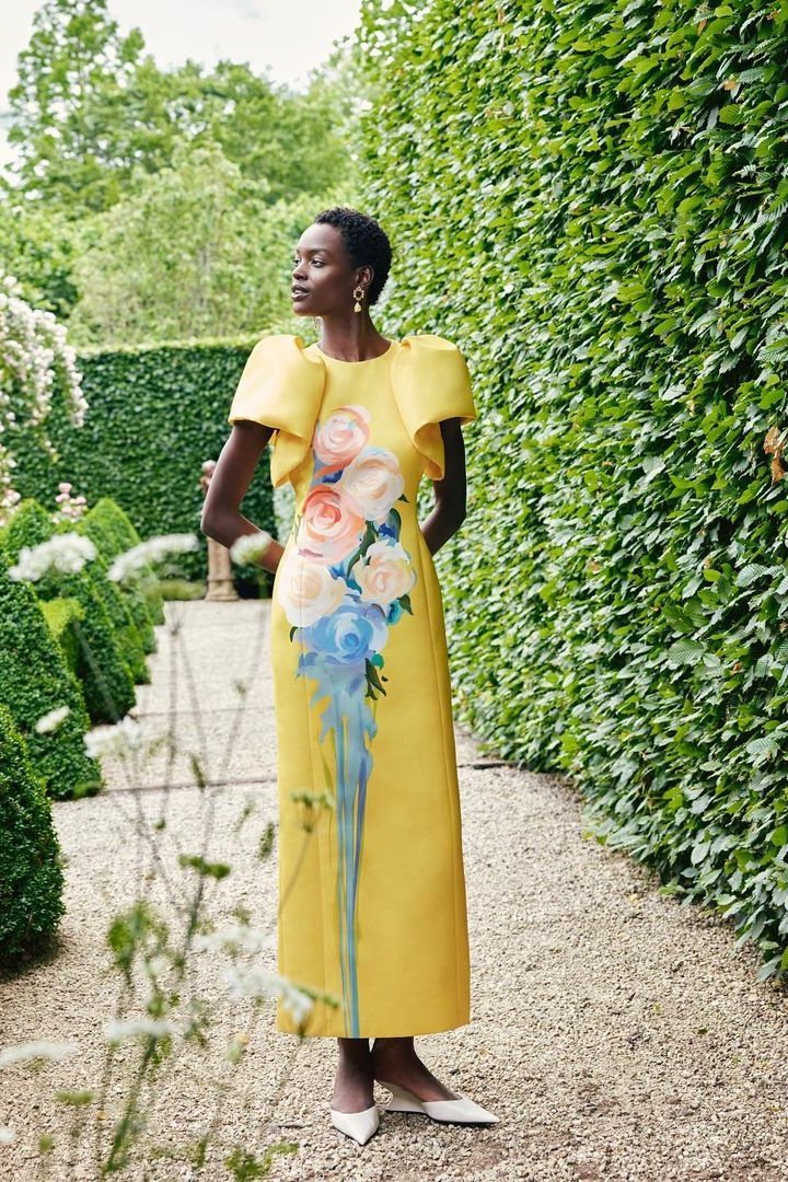 Lorraine Çiçek Baskılı Uzun Bölünmüş Elbise