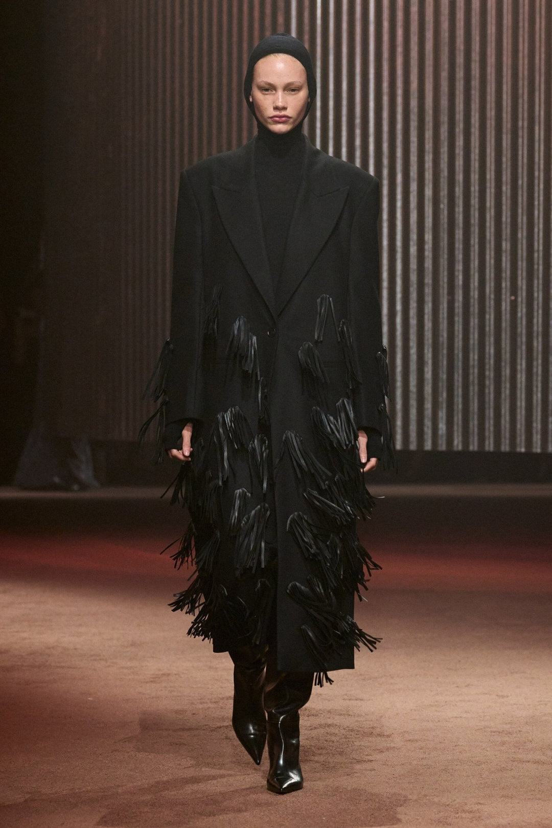 Louisa Deri Püsküllü Yün Mont