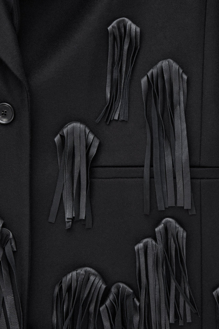 Louisa Deri Püsküllü Yün Mont