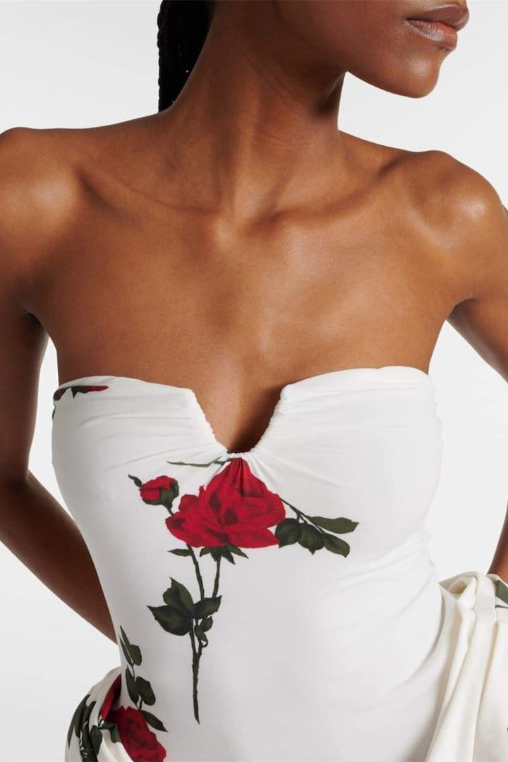 Louise Rose Baskılı Korse Mini Elbise