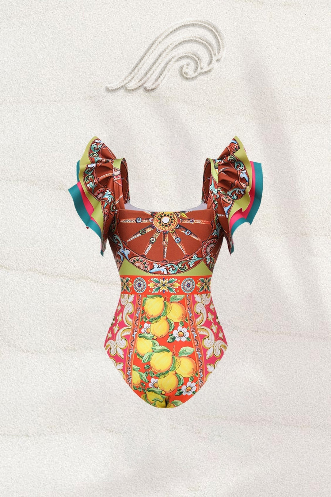 Lucinda Baskılı Fırfır İkili Yüzme Seti