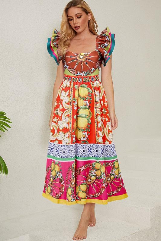 Lucinda Baskılı Fırfır İkili Yüzme Seti