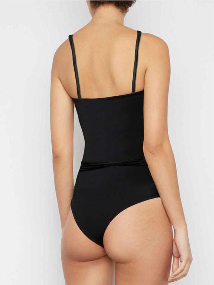 Lydia Şekillendirici Çiçek Omuzu Açık Mayo