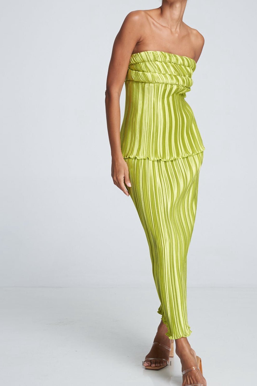 Lyuba Plisse Straplez Takım