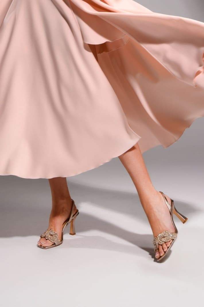 Madeline Taşlı Düğüm Topuklu Ayakkabı