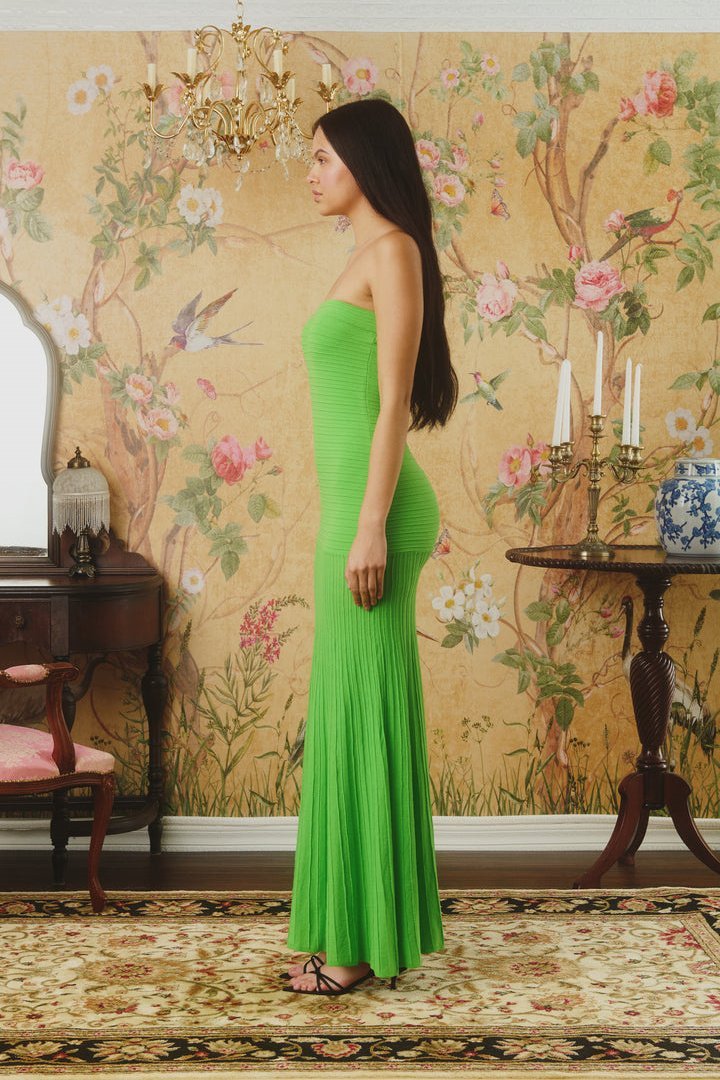 Madeline Straplez Pileli Maxi Elbise