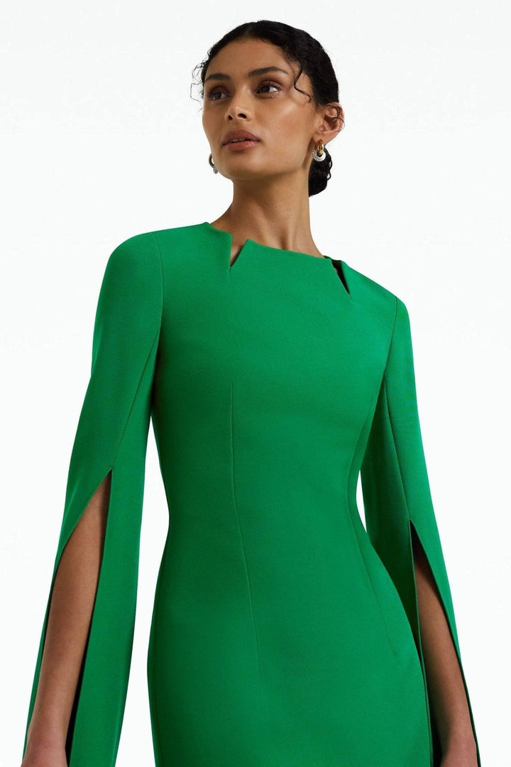 Madge Sivri Yaka Uzun Kollu Maxi Elbise